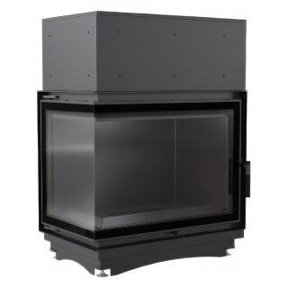 Каминная топка Kratki Amelia/PW/BL/24/BS/W/DECO (угловое стекло слева)