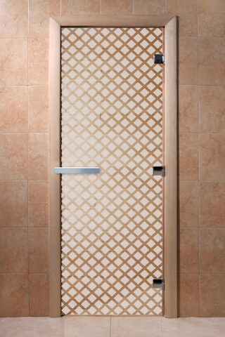 Дверь для бани/сауны DoorWood Мираж сатин(Размер 2000*600 мм, Расположение Правая)