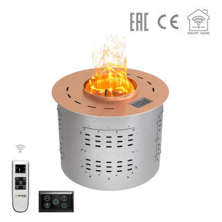 Электрический паровой камин Airtone Vepo Round (Rose Gold drowing / Розовое золото-сатин)(Длина 500 мм)