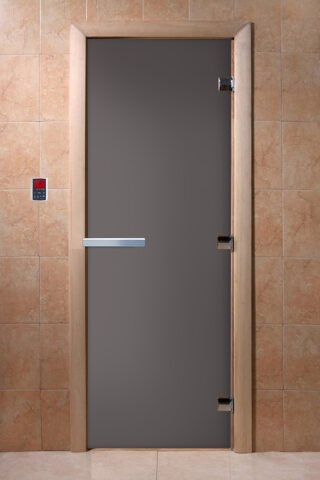 Дверь для бани/сауны DoorWood Графит матовая(Размер 1700*700 мм, Расположение Левая)