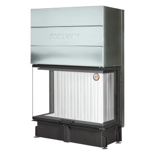 Каминная топка EcoKamin Дельта 1200х800х450P три стекла (подовое горение)(Белый шамот)