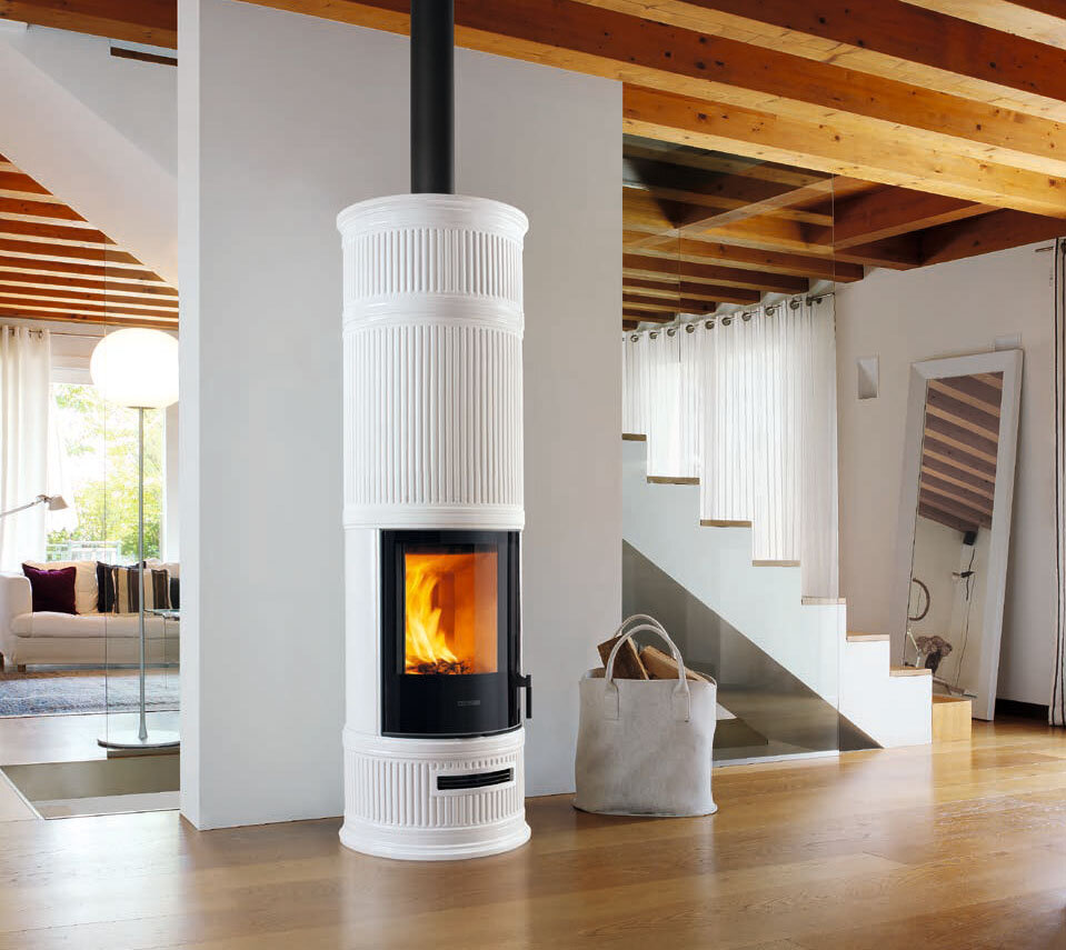Печь-камин Piazzetta E929 C-H(BIANCO ANTICO DECORI BLU VERDEMARE)