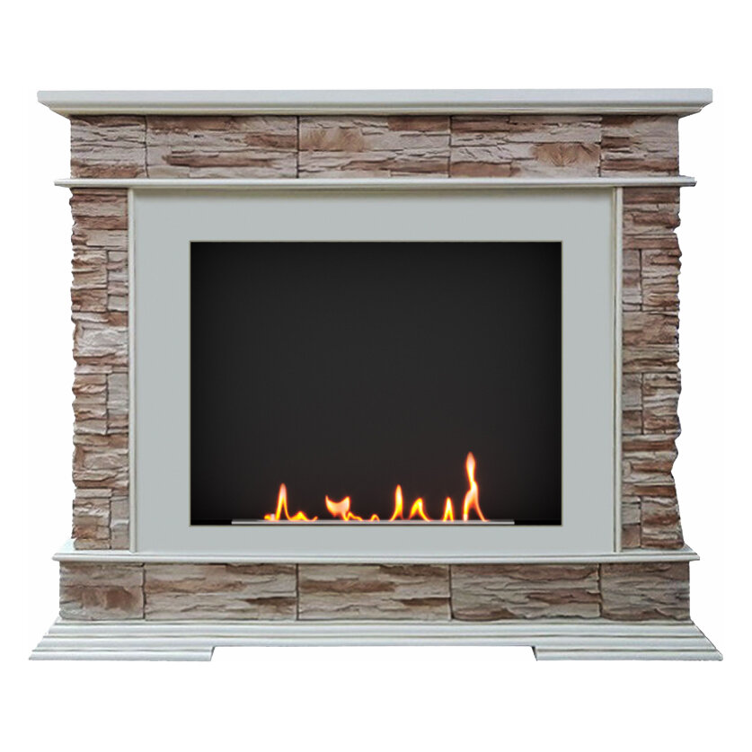 Биокамин SteelHeat Pamir в портале(Стекло Со стеклом, Стемалит Со стемалитом)