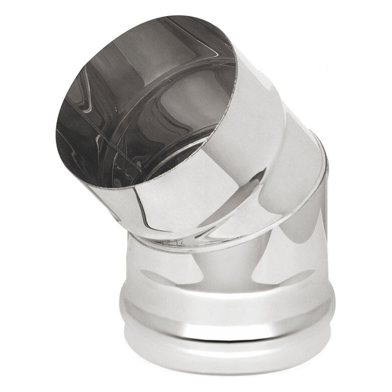 Колено Везувий 45° 3 секции (нержавейка, AISI 430/0,8мм)(Ø 115 мм)