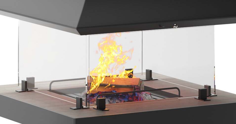 Комплект огнеупорных стекол OpenFire для моделей Candle, Tower(С магнитной фиксацией)