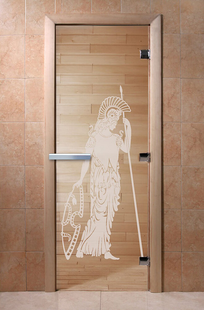 Дверь для бани/сауны DoorWood Рим прозрачная(Размер 1900*600 мм, Расположение Левая)
