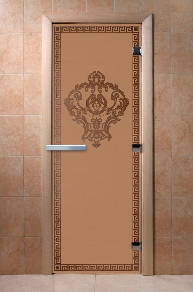 Дверь для бани/сауны DoorWood Версаче бронза матовая(Размер 1900*600 мм, Расположение Правая)