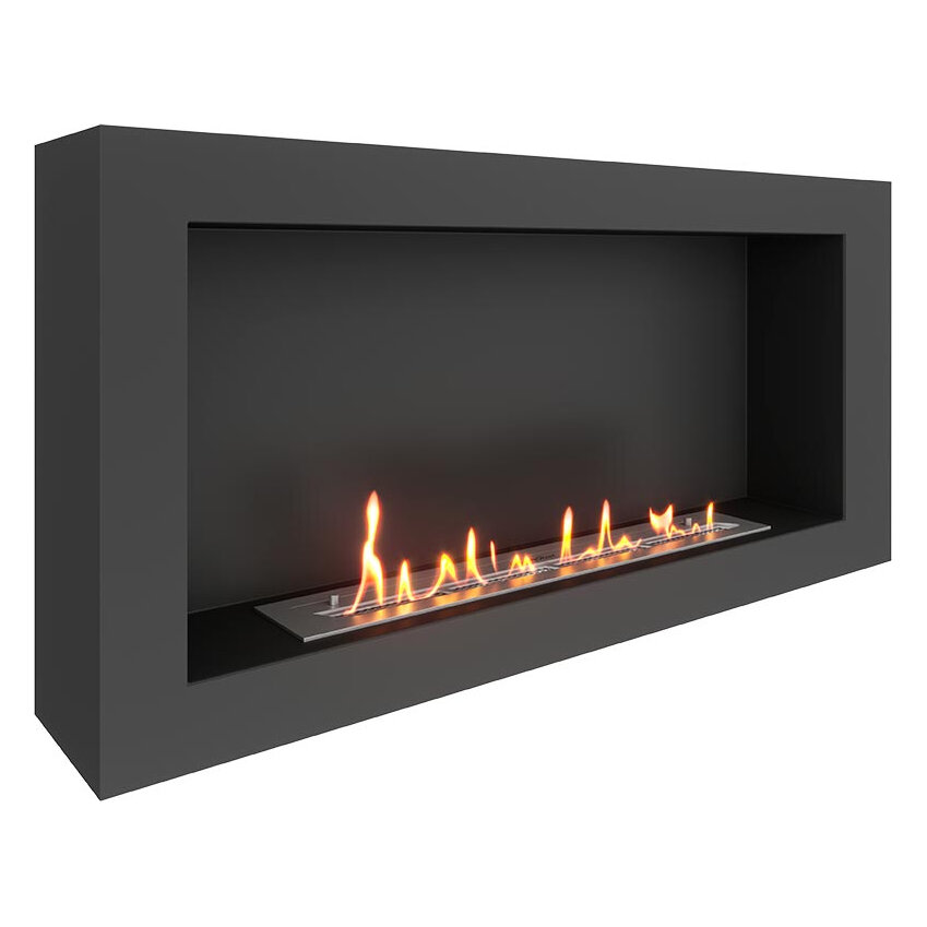 Биокамин SteelHeat WALL ONE 1100(Цвет Черный, Стекло Без стекла, Стемалит Со стемалитом)