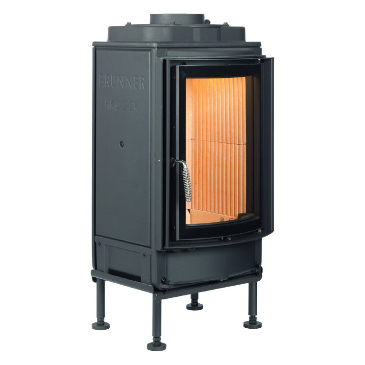 Каминная топка Brunner HKD 2.2 k (круглое стекло) (Декоративная рамка, черная, R=380)