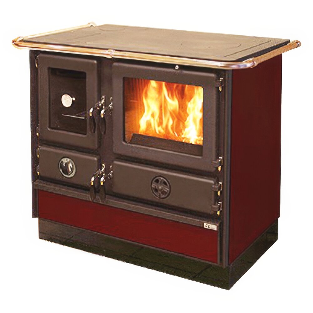 Отопительно-варочная печь с водяным контуром MBS Super Thermo Magnum 4D L Red