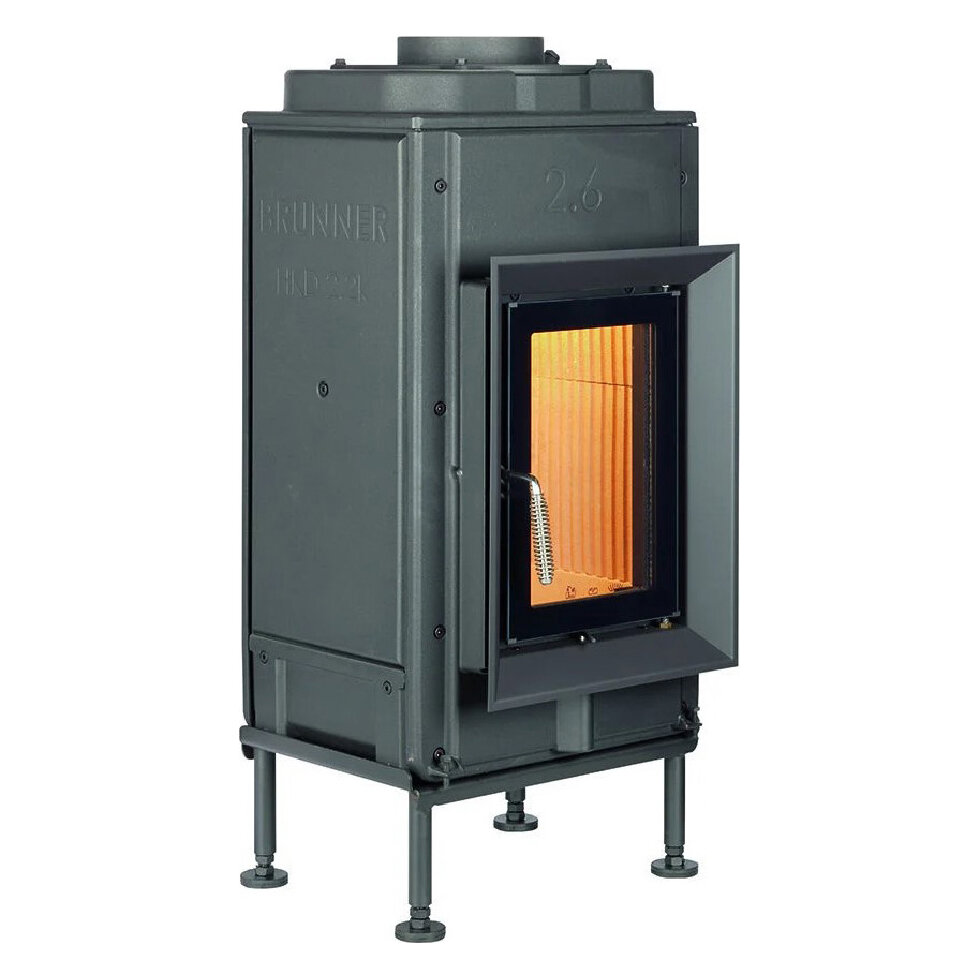 Каминная топка Brunner HKD 2.6 k (плоское стекло) (Декоративная рамка, чугунная)