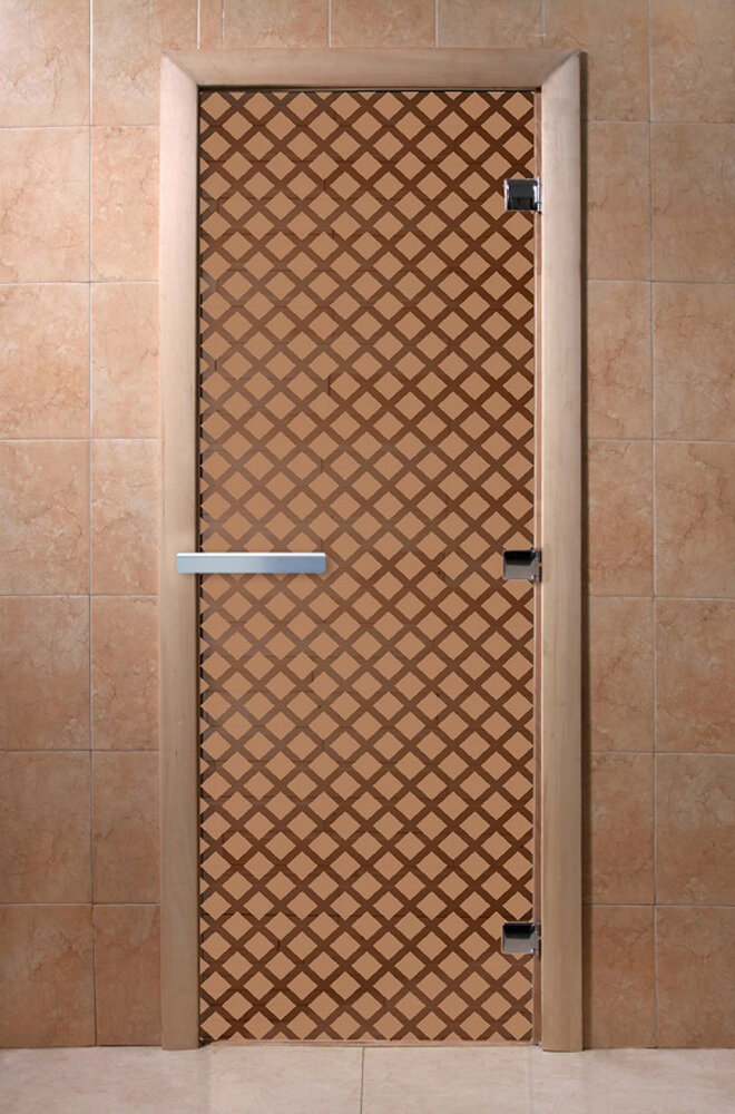 Дверь для бани/сауны DoorWood Мираж бронза матовая(Размер 2000*900 мм, Расположение Левая)