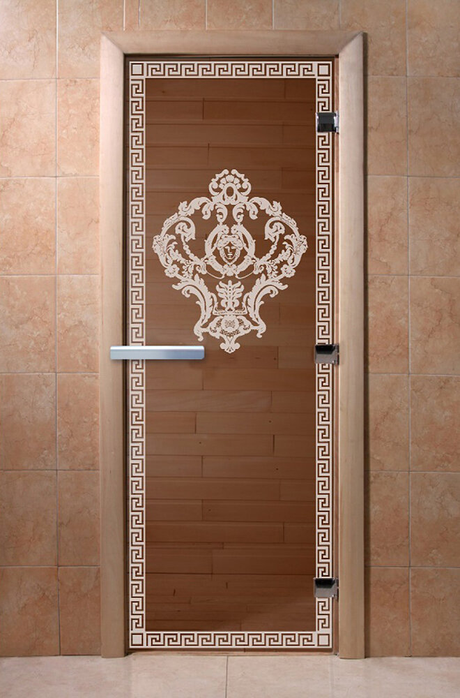 Дверь для бани/сауны DoorWood Версаче бронза(Размер 2000*800 мм, Расположение Правая)