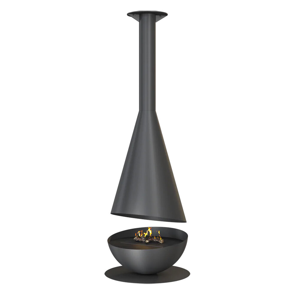 Центральный биокамин Airtonе Oxus Log(Внешний цвет Белый, Внутренний цвет Золото)