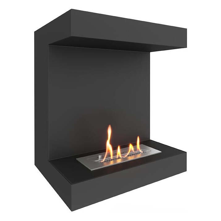 Встраиваемый фронтальный биокамин SteelHeat ONE 500(Стекло Со стеклом, Стемалит Со стемалитом)