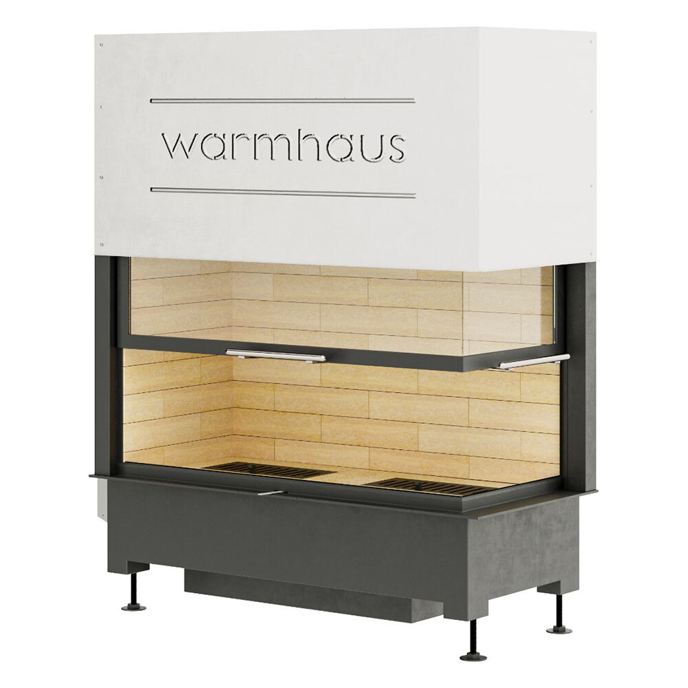 Каминная топка Warmhaus Kant 100/57h(Футеровка Светлый шамот, Расположение Правая)