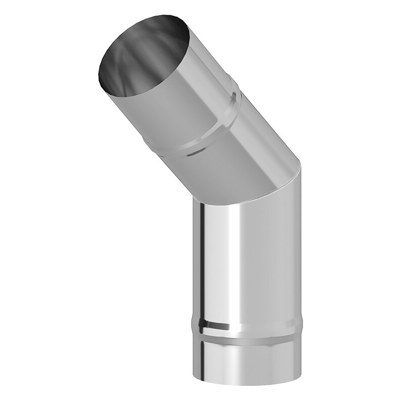 Колено Везувий 45° 2 секции (нержавейка, AISI 430/0,8мм)(Диаметр Ø 115 мм (275 мм))