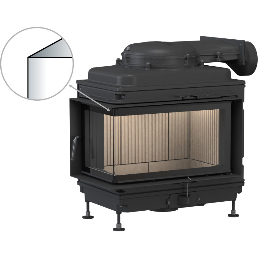 Каминная топка Brunner HKD 11 Eck-Kamin(Дымосборник С модулем MAS 440 (двухслойный), Рамка Монтажная рама, Цвет рамки Черная)