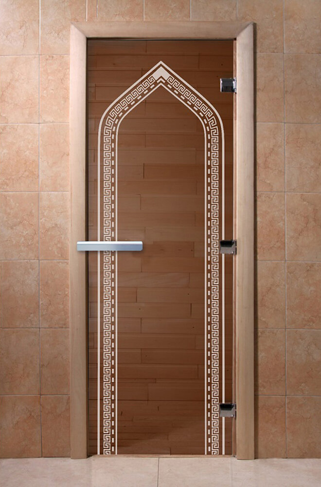 Дверь для бани/сауны DoorWood Арка бронза(Размер 2000*600 мм, Расположение Левая)