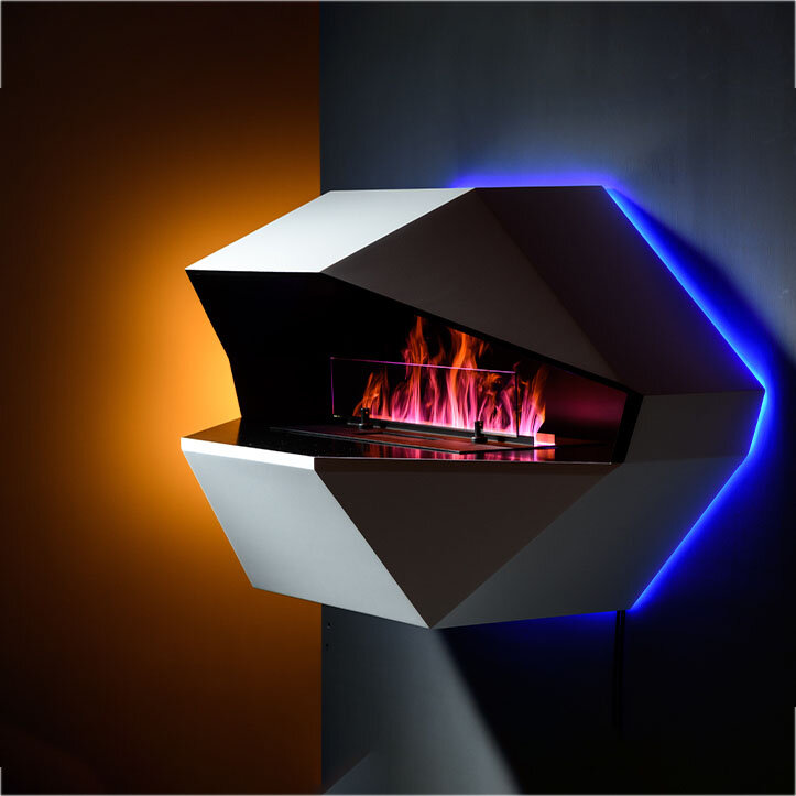 Каминокомплект Schones Feuer Nero Design с очагом 3D FireLine 600(Цвет Белый, Пламя Дополнительная синяя подсветка)