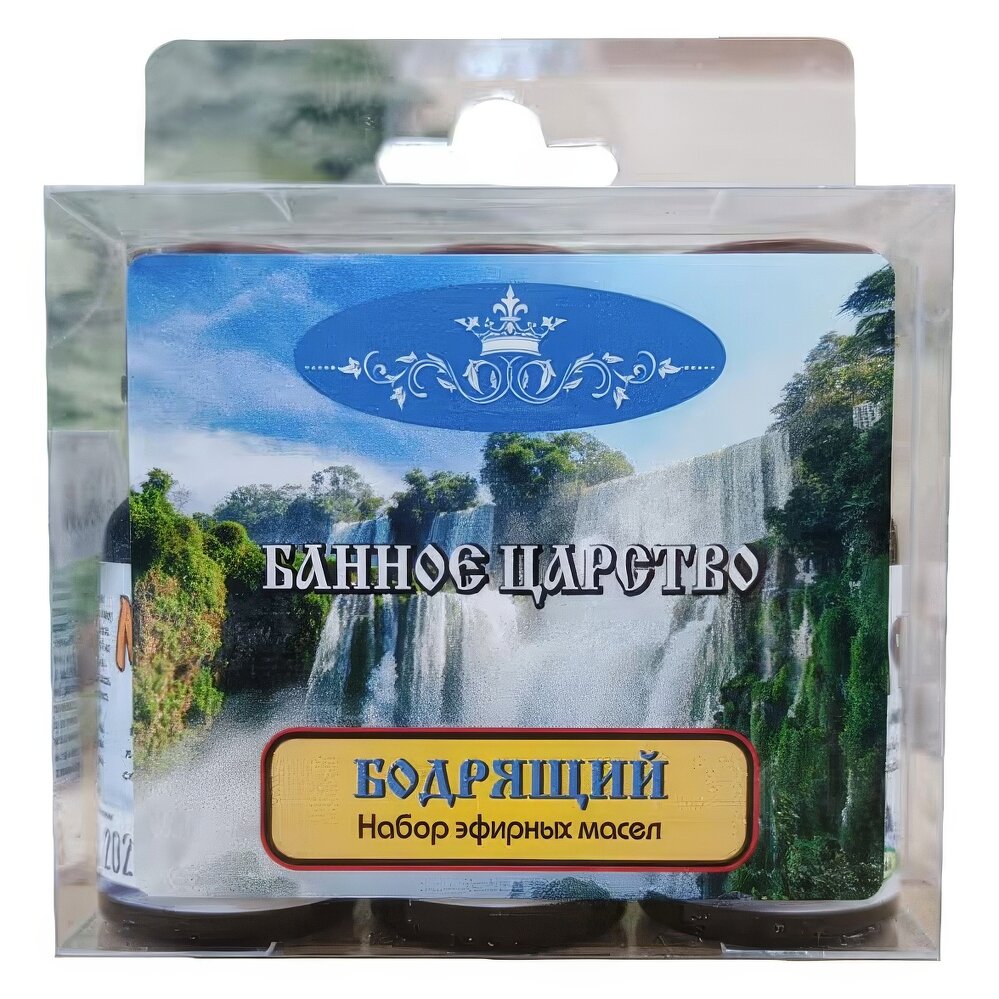 Набор масел Банный терем (3 шт.)(Состав набора Нет простуде (Эвкалипт, чайное дерево, можжевельник))