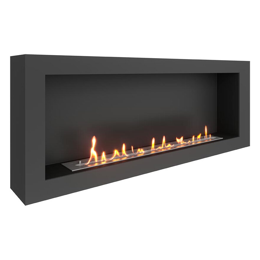 Биокамин SteelHeat WALL ONE 1400(Цвет Черный, Стекло Без стекла, Стемалит Со стемалитом)