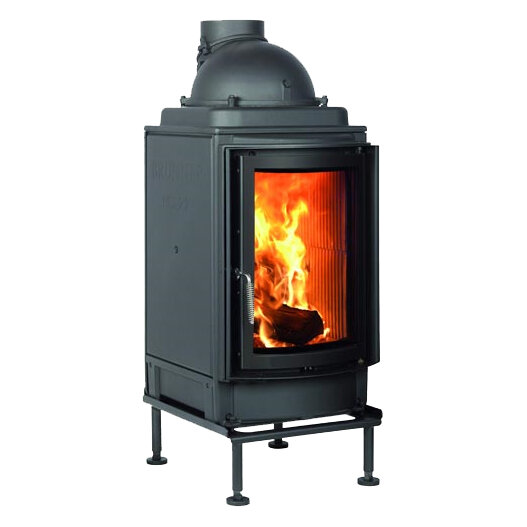 Каминная топка Brunner HKD 2.2 (круглое стекло) (Дымосборник Чугунный дымосборник, Рамка Декоративная рамка, R=380, Цвет рамки Черная)