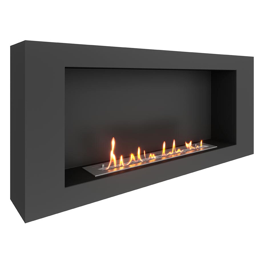 Биокамин SteelHeat WALL LONG 1200(Цвет Черный, Стекло Без стекла, Стемалит Со стемалитом)