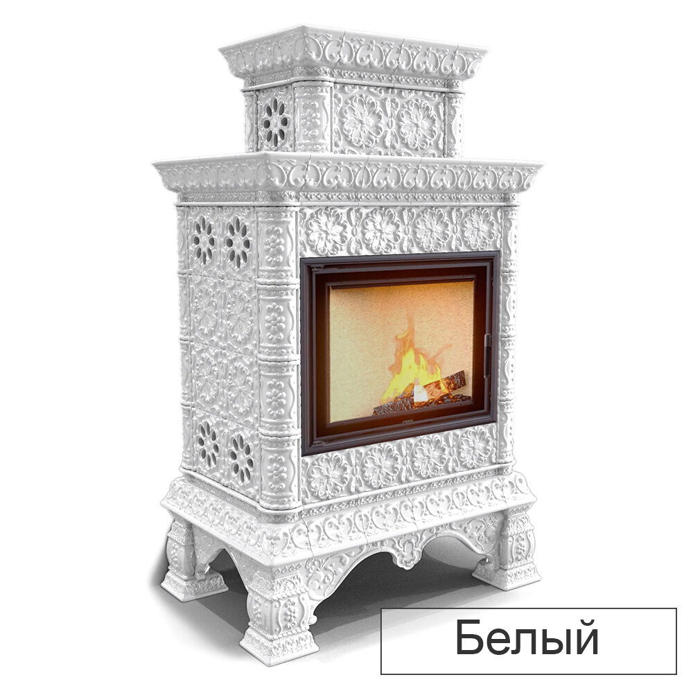 Каминная облицовка КимрПечь Кострома двухъярусная центральная МЛ-700(Исполнение Роспись, Цвет / Декор Февраль)