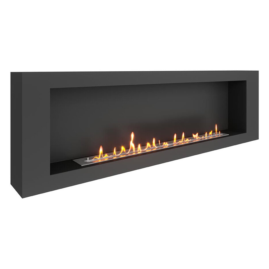 Биокамин SteelHeat WALL LONG 1800(Цвет Черный, Стекло Без стекла, Стемалит Со стемалитом)