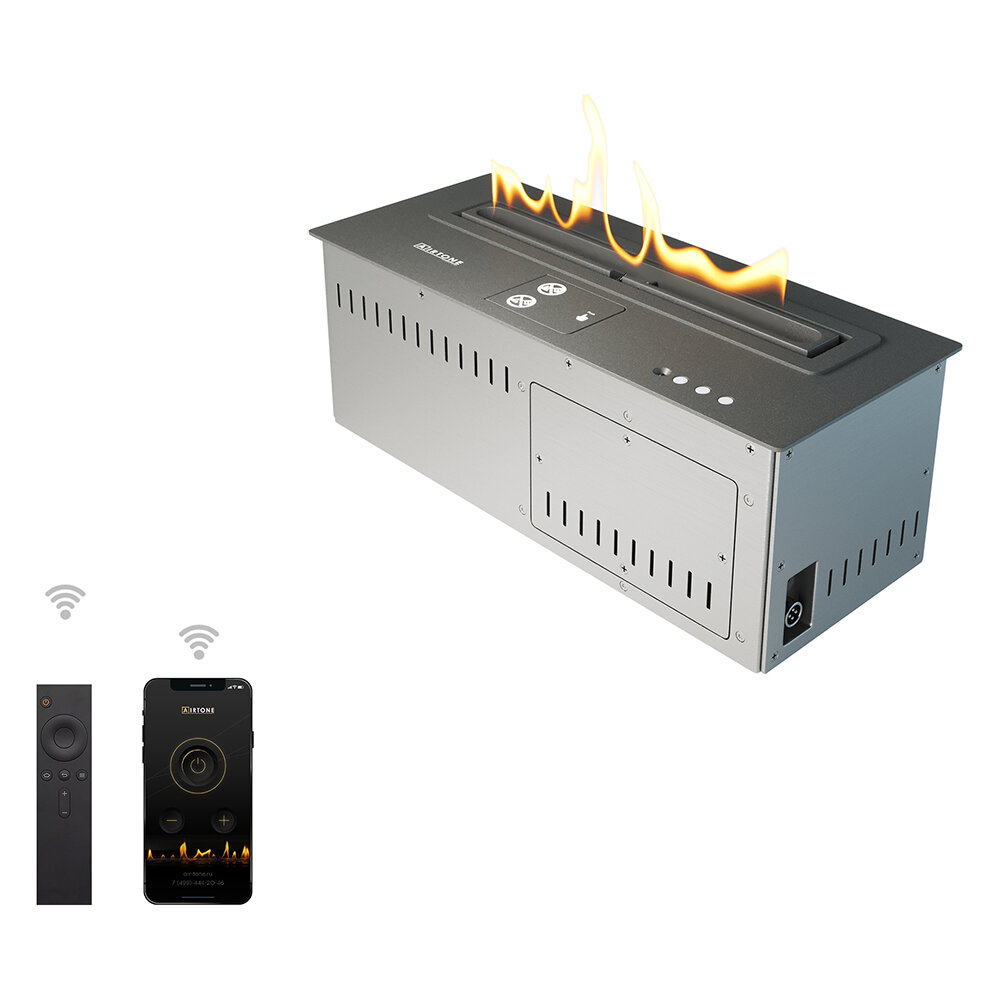 Автоматический биокамин Airtone Andalle Linear (Black Powder / Черный)(Длина 450 мм)