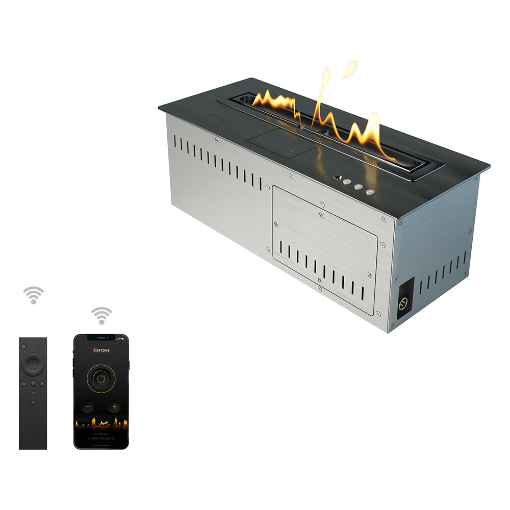 Автоматический биокамин Airtone Andalle Linear (Black titanium / Графит)(Длина 1000 мм)