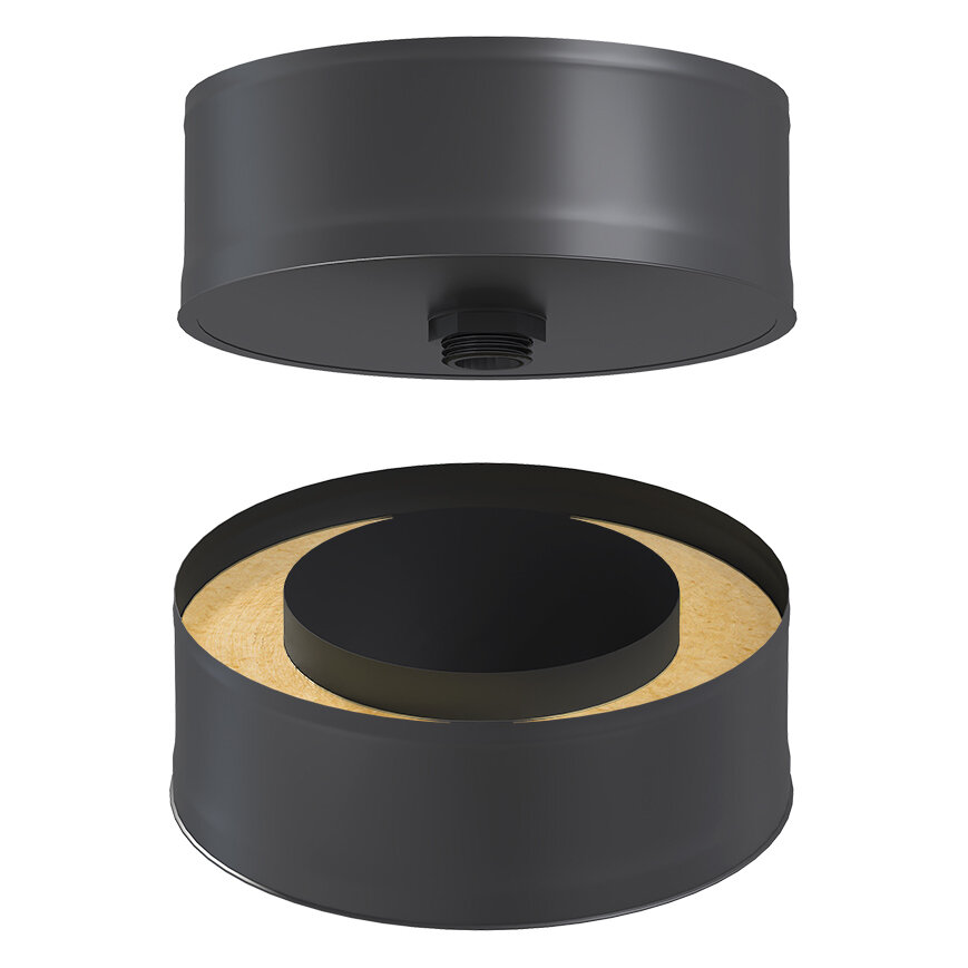 Сэндвич-заглушка конденсатоотвод Везувий BLACK (AISI 430) Ø115/200 мм(Ø115х200 мм)