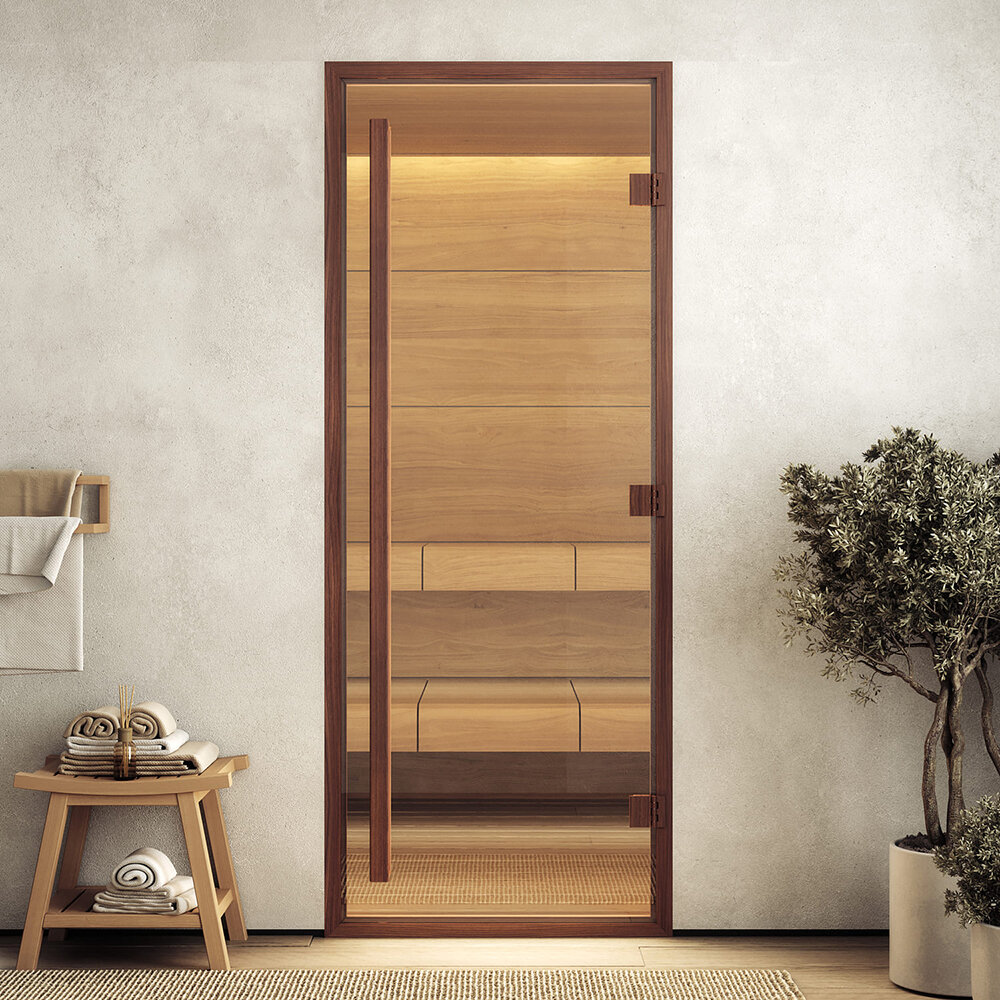 Дверь DoorWood Хамам Aрт Wood 50 Сатин(Размер 2000*900 мм, Расположение Левая)