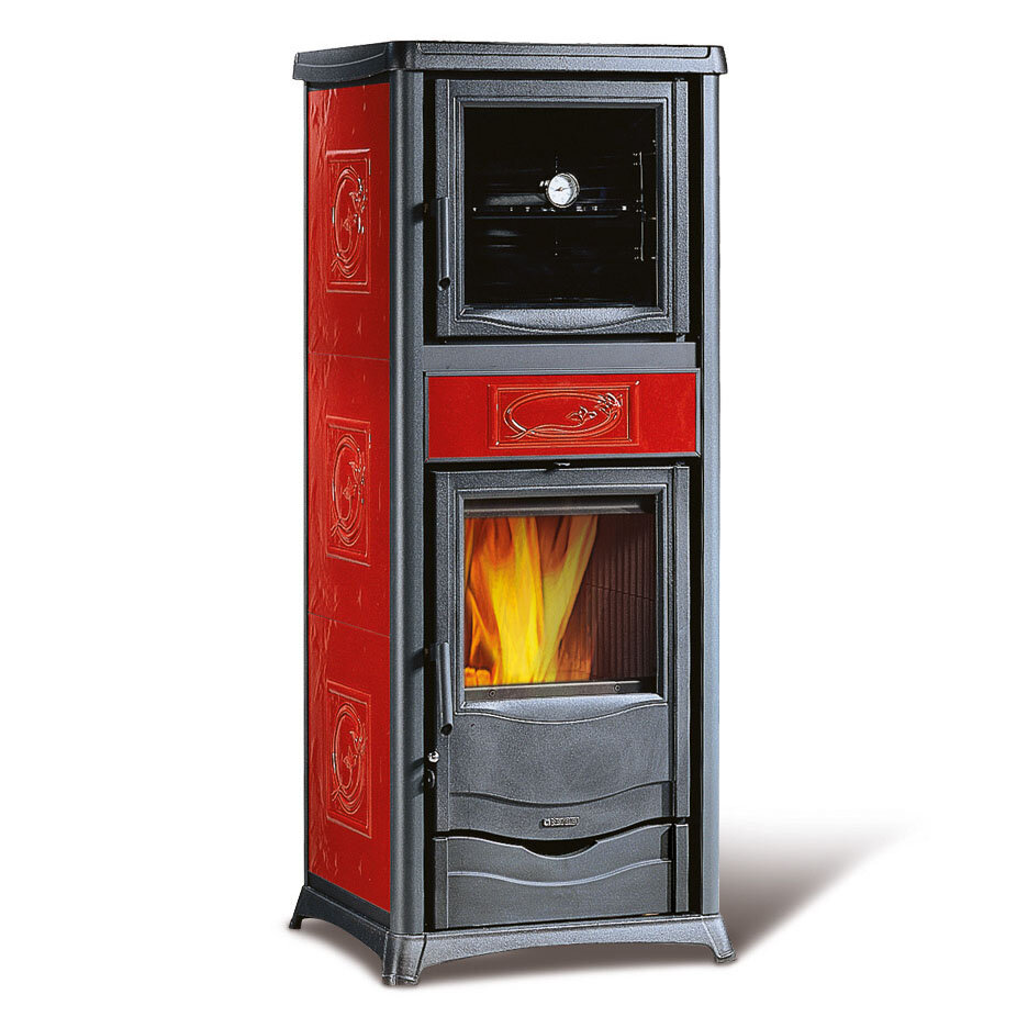 Отопительно-варочная печь La Nordica Rossella Plus Con Forno Evo(Бордовый (BO))
