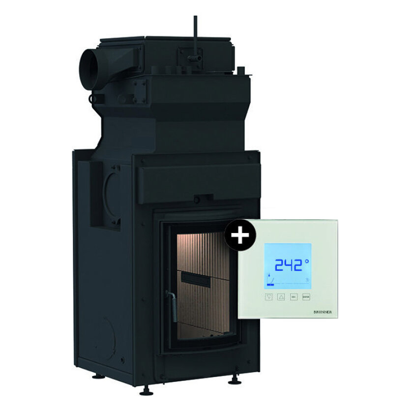 Каминная топка Brunner HKD 2.2 SK + EAS (с прямым подключением)(Монтажная рама, необработанная сталь)