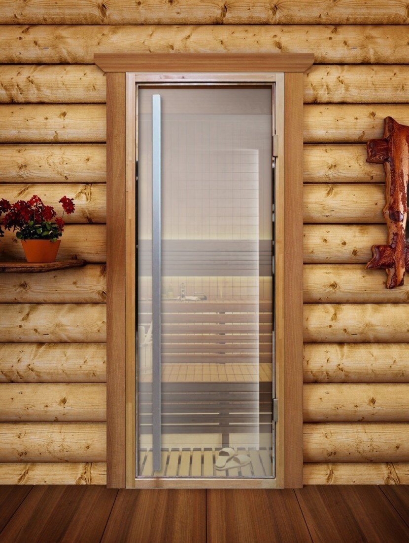 Дверь для бани/сауны DoorWood Престиж Flash Royal(Размер 2000*800 мм, Цвет стекла Прозрачное)