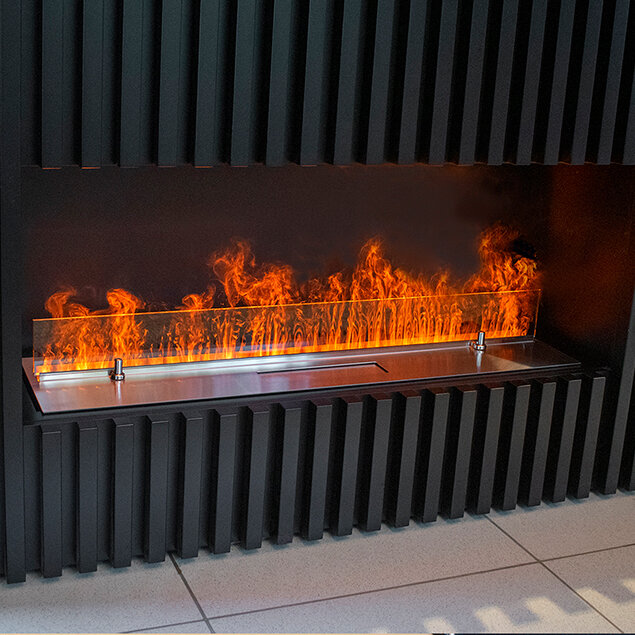 Электрический очаг Schones Feuer 3D FireLine 1500 Pro со стальной крышкой(Нержавеющая панель)