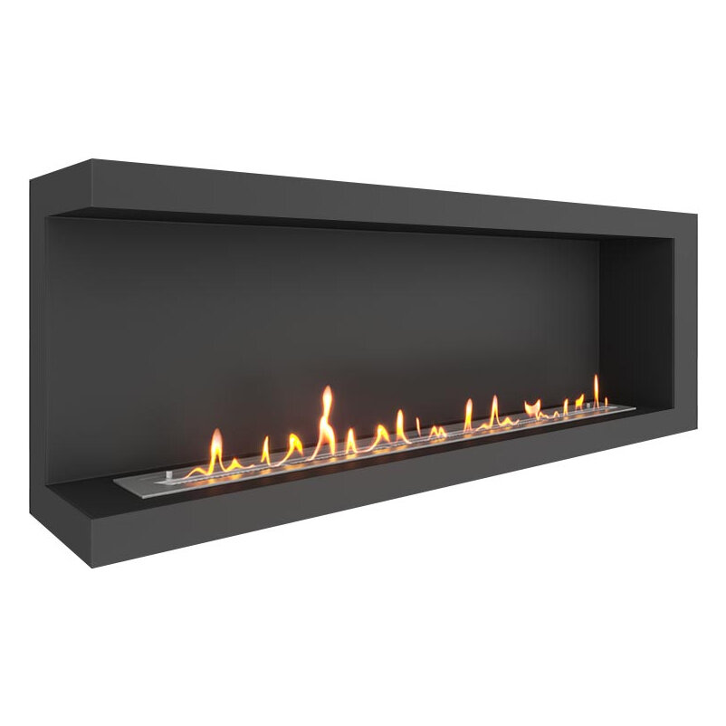 Встраиваемый угловой биокамин SteelHeat ONE 1500(Расположение Правый, Стекло Со стеклом, Стемалит Со стемалитом)
