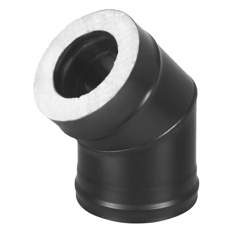 Сэндвич-колено Везувий BLACK (AISI 430/1,0мм, Keralux) 45°(Ø 150/250 мм)