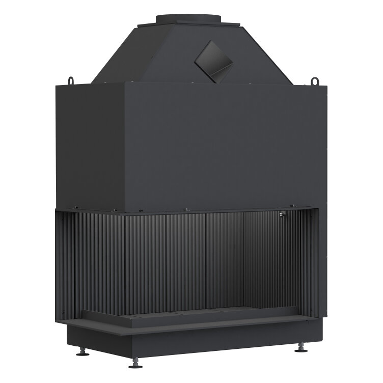 Каминная топка Brunner Urfeuer Eck 50/88/44 (Монтажная рама, черная, 60 мм,  R2,0°/L2,0° )